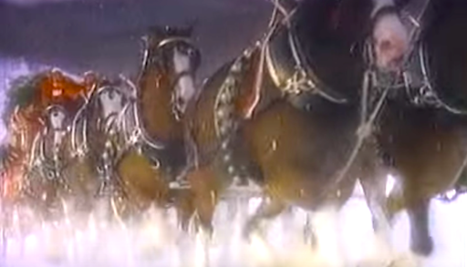 Classic Budweiser Clydesdale Christmas Advert From 1987